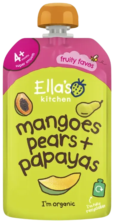 Ella's Kitchen Mango-päärynä-papaijasose alkaen 4kk LUOMU 120g