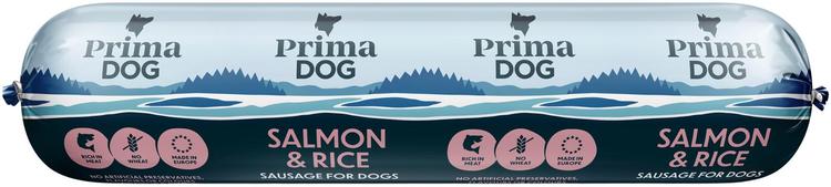 PrimaDog Lohi-riisi makkara 800 g