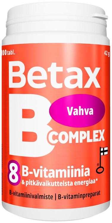 Betax B-Complex 100 tabl. pitkävaikutteinen vahva b-vitamiinivalmiste, Vitabalans