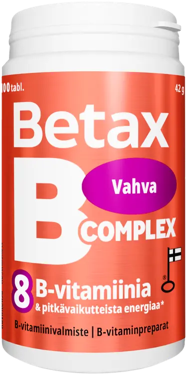 Betax B-Complex 100 tabl. pitkävaikutteinen vahva b-vitamiinivalmiste, Vitabalans