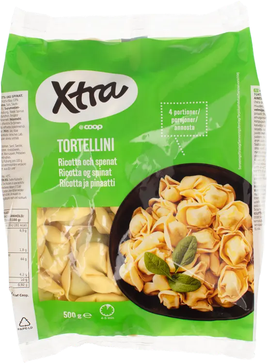 Xtra tortellini ricotta & pinaatti 500 g