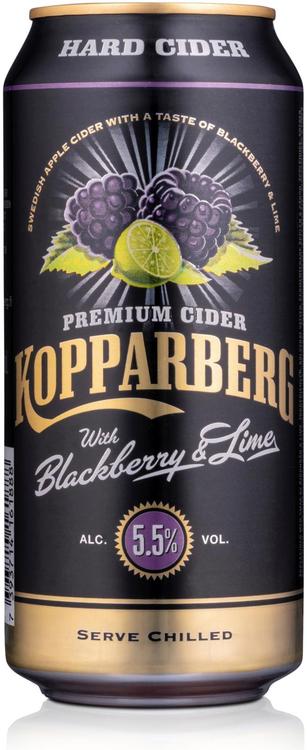 Kopparberg Hard Cider Blackberry & Lime 5,5%, Karhunvatukan & limen makuinen omenasiideri tölkki 44cl