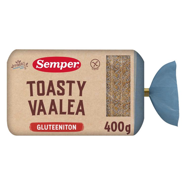 Semper Gluteeniton Toasty Vaalea, viipaloitu pakasteleipä 400g