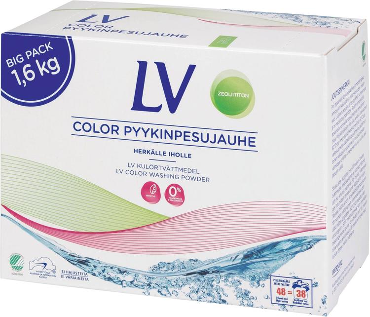 LV 1,6kg Color pyykinpesujauhe Joutsenmerkitty