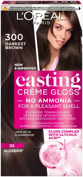 L'Oréal Paris Casting Crème Gloss 300 Darkest Brown Tummanruskea kevytväri 1kpl