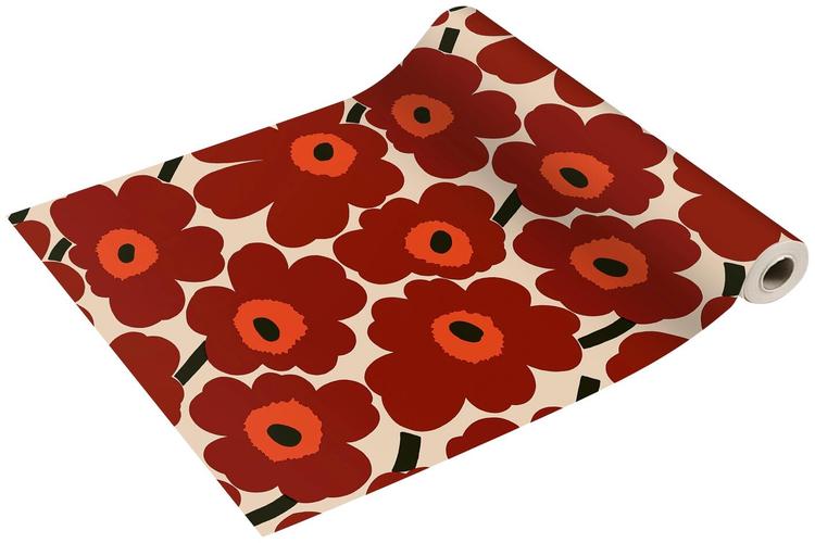 Marimekko Unikko punakerma kaitaliina 1kpl/0,4x4,8m