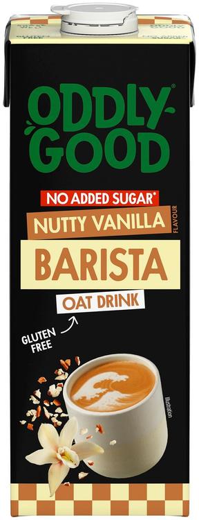 Oddlygood Barista kaerajook ilma lisatud suhkruta, pähklise vanillimaitsega, gluteenivaba, UHT 1l