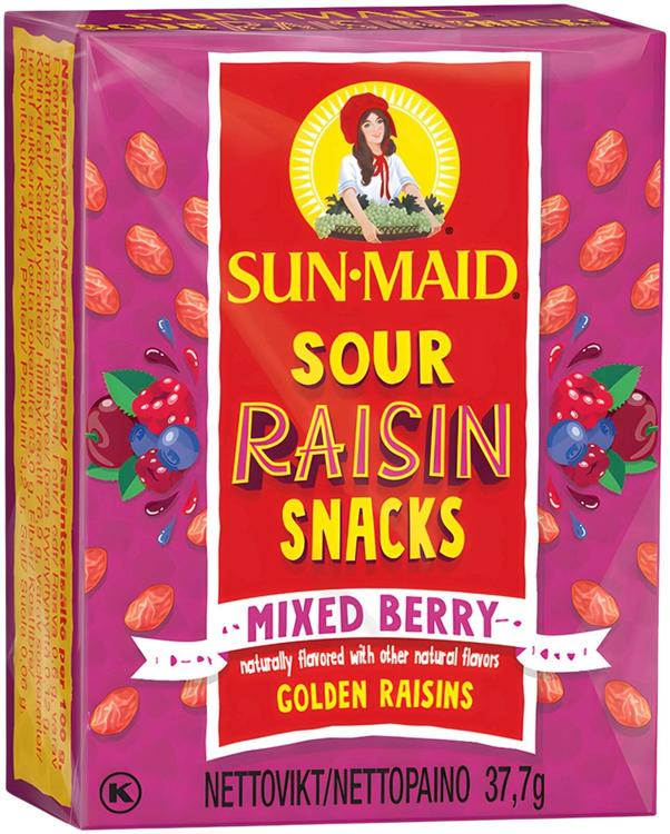 37,7g Sun-Maid Sour Raisin Snacks Mixed Berry