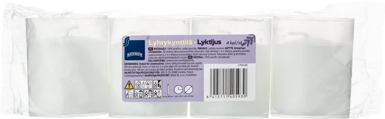 Rainbow lyhtykynttilä 4kpl valkoinen