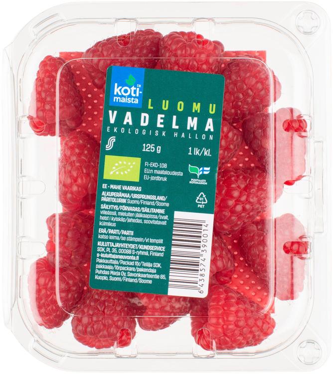 Kotimaista Vadelma 125g Luomu