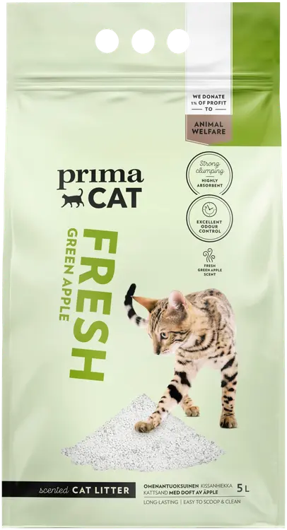 PrimaCat Fresh Green Apple kissanhiekka valkoinen 5 l
