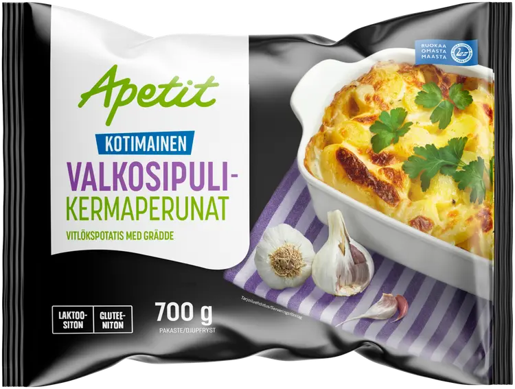 Apetit Kotimainen Valkosipulikermaperunat pakaste 700g