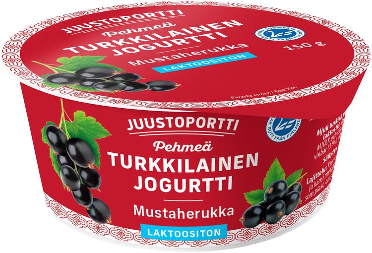 Juustoportti Pehmeä turkkilainen jogurtti 150 g mustaherukka laktoositon