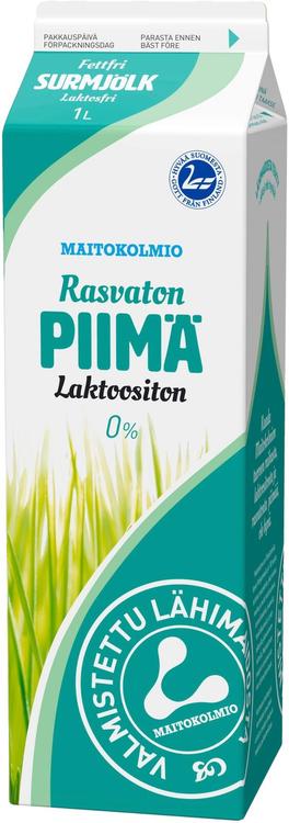 Maitokolmio laktoositon rasvaton piimä 1l