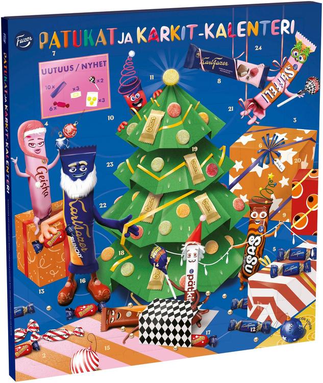 Fazer batoonid ja kommid advendikalender 415g