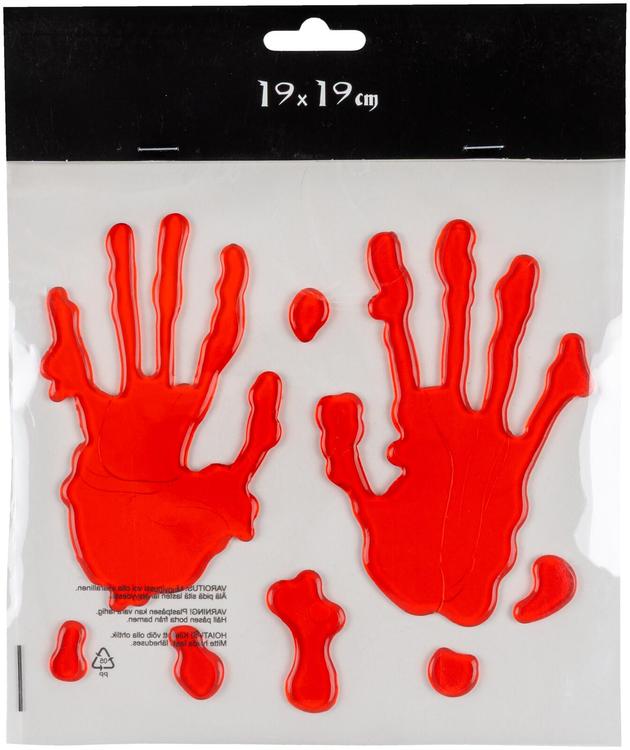 Halloweeni akna kleebis verised käed