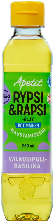 Apetit Kotimainen Rypsi&rapsiöljy valkosipuli-basilika 250ml