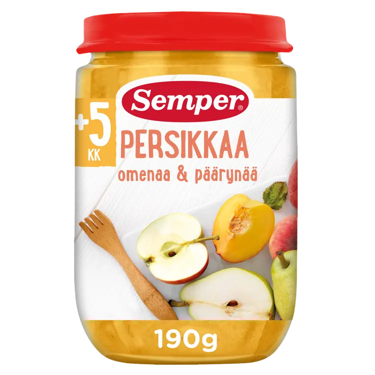 Semper Persikka päärynä & omena 5kk lasten hedelmäsose 190g