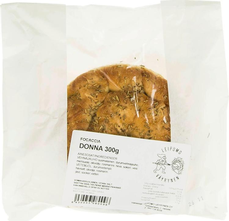 Leipomo Väyrynen 300g Donna focaccia