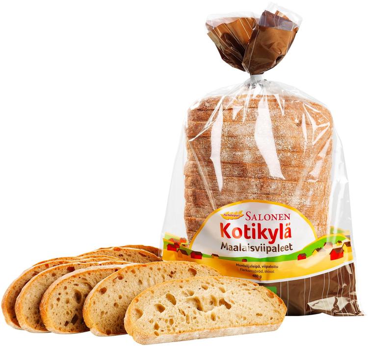 Leipomo Salonen Kotikylä maalaisviipaleet 480 g moniviljaleipä, viipaloitu
