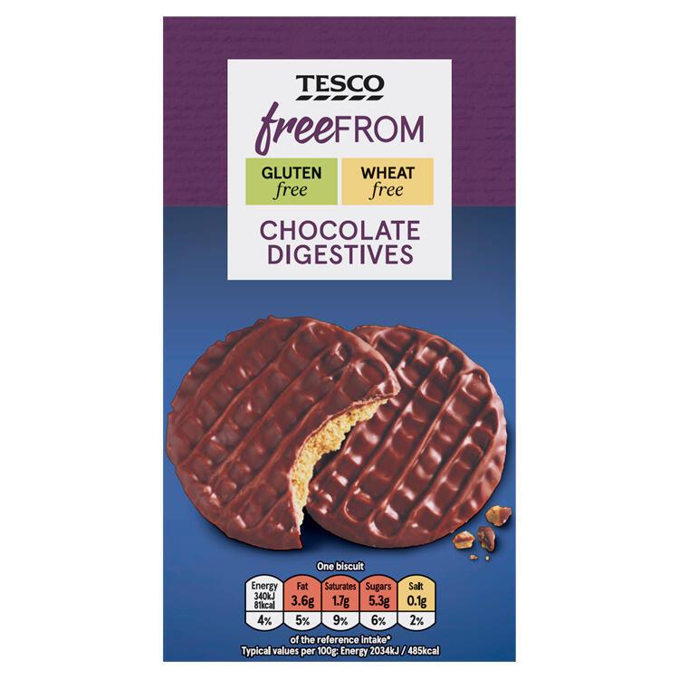 Tesco Free From 200g Milk Chocolate digestive biscuits suklaadigestivekeksi gluteeniton