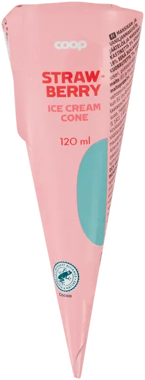 Coop jäätelötuutti mansikka 120 ml/69 g