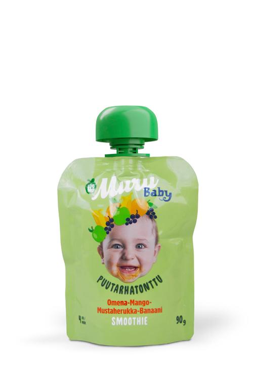 Muru Baby  Puutarhatonttu Smoothie 4 kk  omena-mango-mustaherukka-banaani 90 g