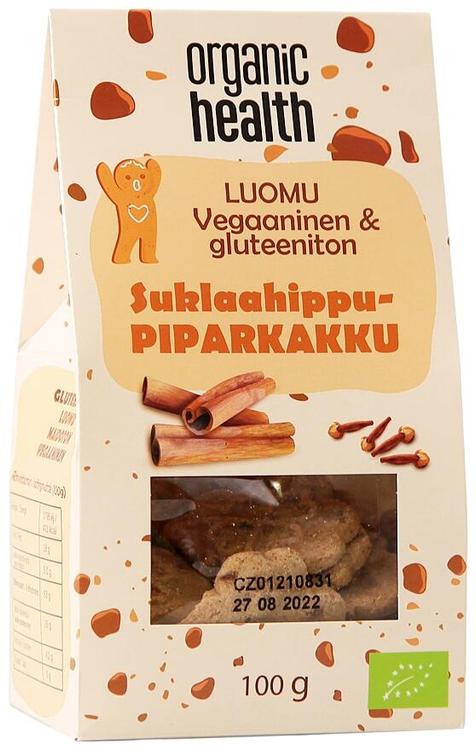 Organic Health luomu Vegaaninen suklaahippupipari 100 g