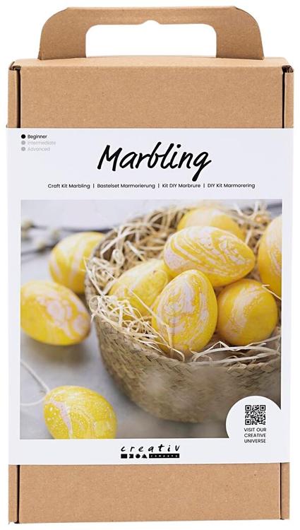 Creativ Company askartelupakkauspääsiäismunien marmorointi