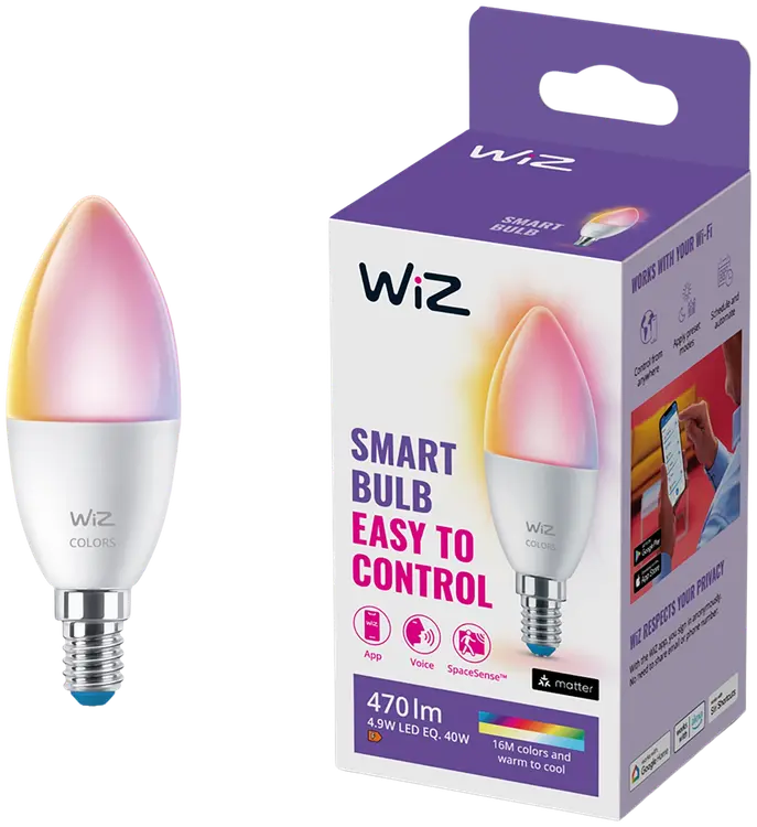 WiZ älylamppu E14 C37 4.6W Color Wi-Fi