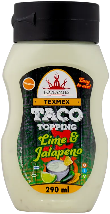 Poppamies Texmex Taco Topping Lime & Jalapeno maustekastike 290ml