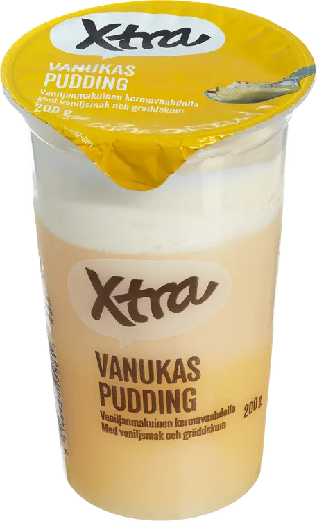 Xtra vaniljanmakuinen vanukas kermavaahdolla 200 g