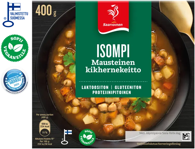 Saarioinen Isompi mausteinen kikhernekeitto 400g