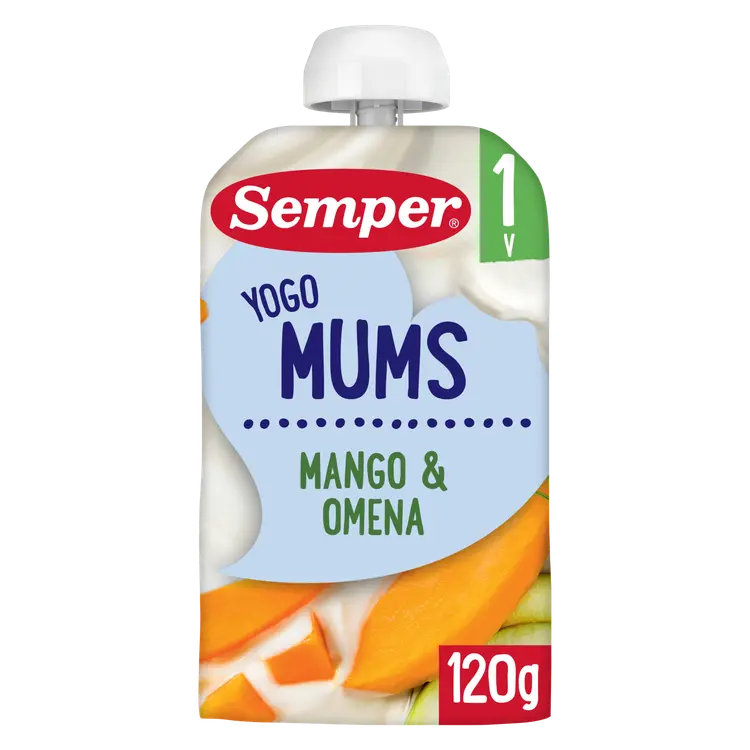 Semper Yogomums Mango Omena 12kk jogurtti hedelmäsose 120g