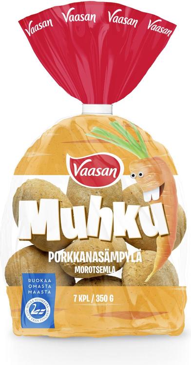 Vaasan Muhku Porkkanasämpylä 350 g 7 kpl porkkanasämpylä