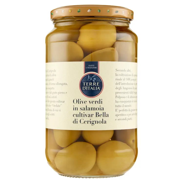 Terre d'Italia Olive verdi in salamoia cultivar Bella di Cerignola oliivit 530/310g