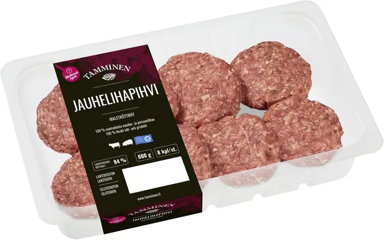 Tamminen jauhelihapihvi 600g/8kpl