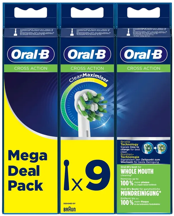 Oral-B Vaihtoharja CrossAction CleanMaximiser-Tekniikalla 9 Kpl