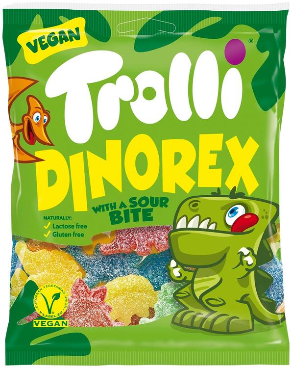 KUMMIKOMMID DINO REX TROLLI 100G VEGAN!