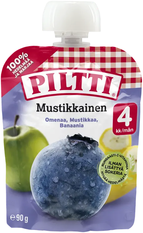 Piltti 90g Mustikkainen hedelmäsose 4kk annospussi
