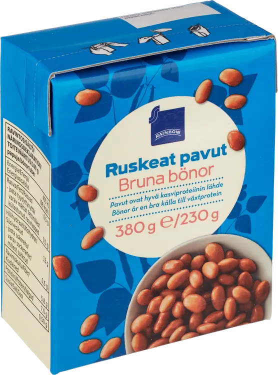 Rainbow ruskeat pavut suolaliemessä 380g/230g