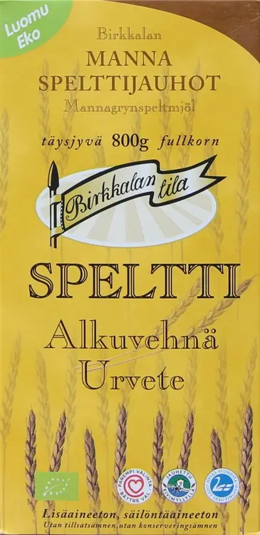 Birkkalan Tila Luomu Mannaspelttijauhot täysjyvä 800g