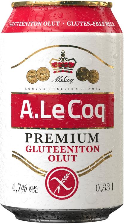 A. Le Coq Premium gluteeniton olut 4 7 0 33 l tlk S kaupat ruoan verkkokauppa