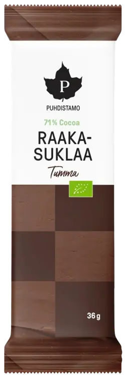 Puhdistamo Luomu Raakasuklaapatukka Tumma 36 g