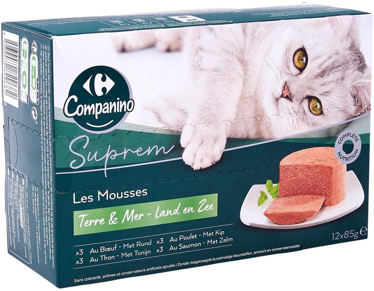 Carrefour mousse lajitelma kissalle 12x85g