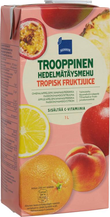 Rainbow trooppinen hedelmätäysmehu 1l