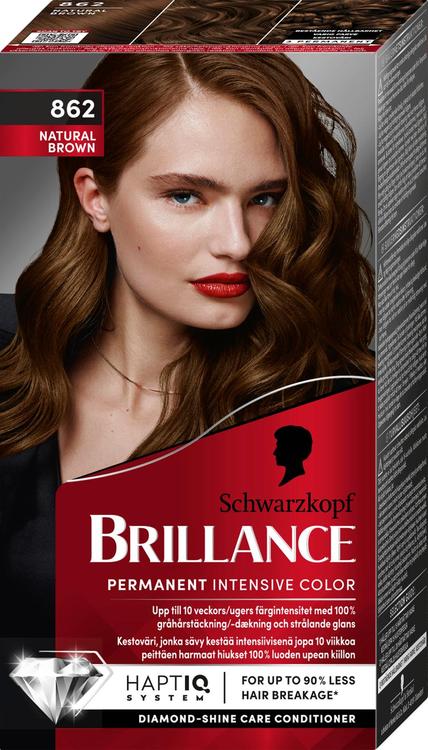 Schwarzkopf Brillance 862 Natural Brown hiusväri 1 kpl