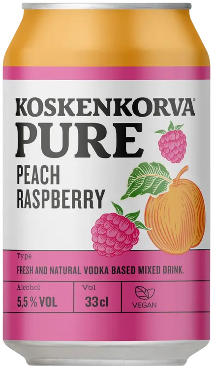 Koskenkorva PURE Peach-Raspberry 5,5% 33cl