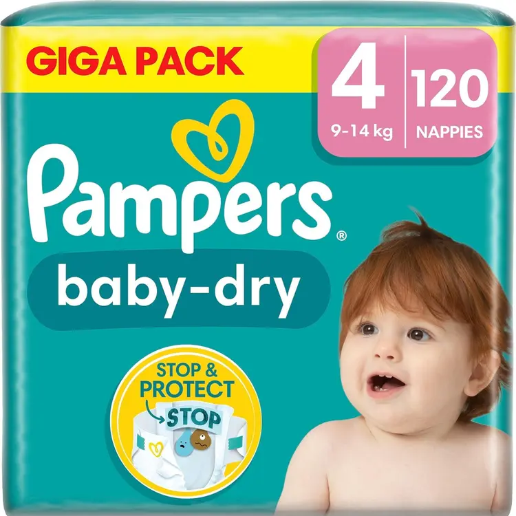 Pampers BabyDry S4 9-14kg 120kpl vaippa