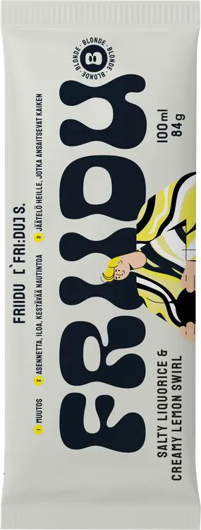 Friidu jäätelöpuikko Salty Liquorice & Creamy Lemon Swirl 100ml/84g